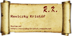 Reviczky Kristóf névjegykártya