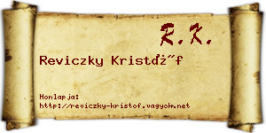 Reviczky Kristóf névjegykártya